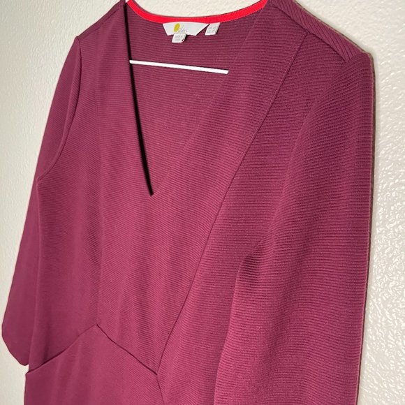 Boden | Bronte Ottoman Ribbed Jersey Dress in Ruby Ring - Picture 5 of 8